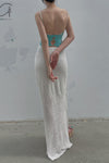 SWAYING/KNIT Japanese paper furry maxi skirt SW22SSB22 white